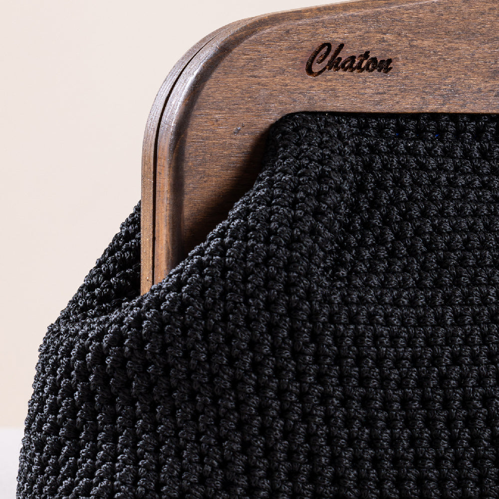 Black Laperm Small Crochet Bag