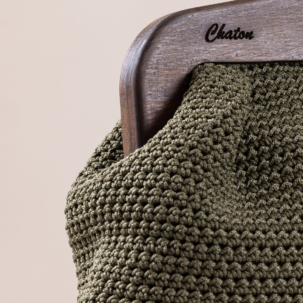 Olive Green LaPerm Large Crochet Bag