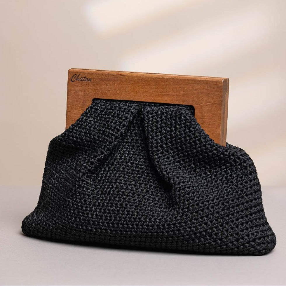 Black Bombay Large Crochet Bag