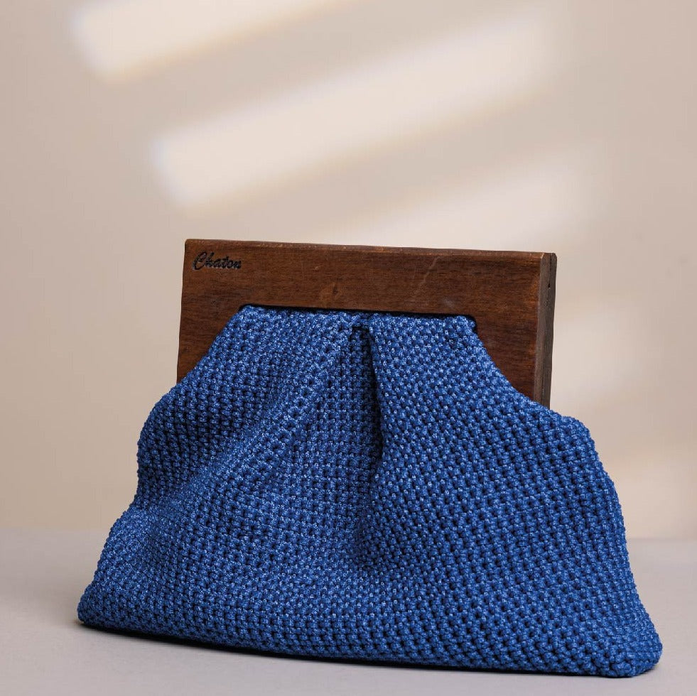 Blue Bombay Large Crochet Bag