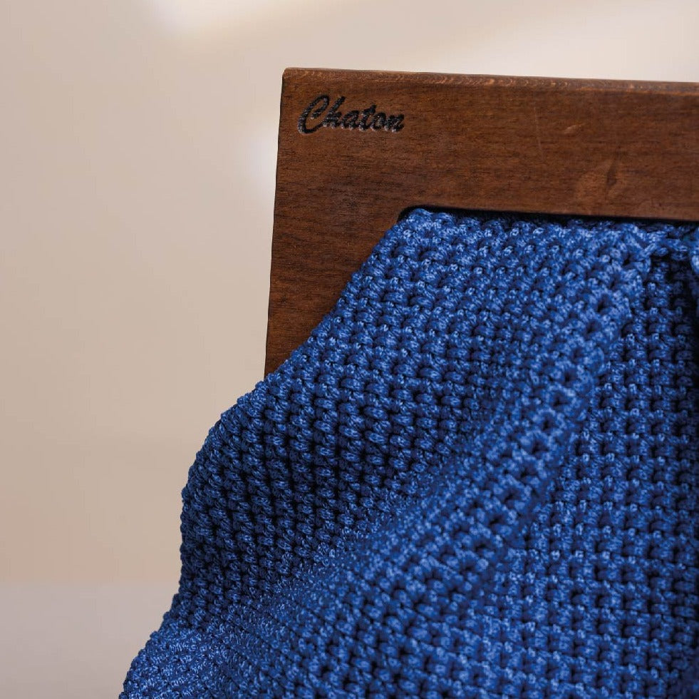 Blue Bombay Large Crochet Bag