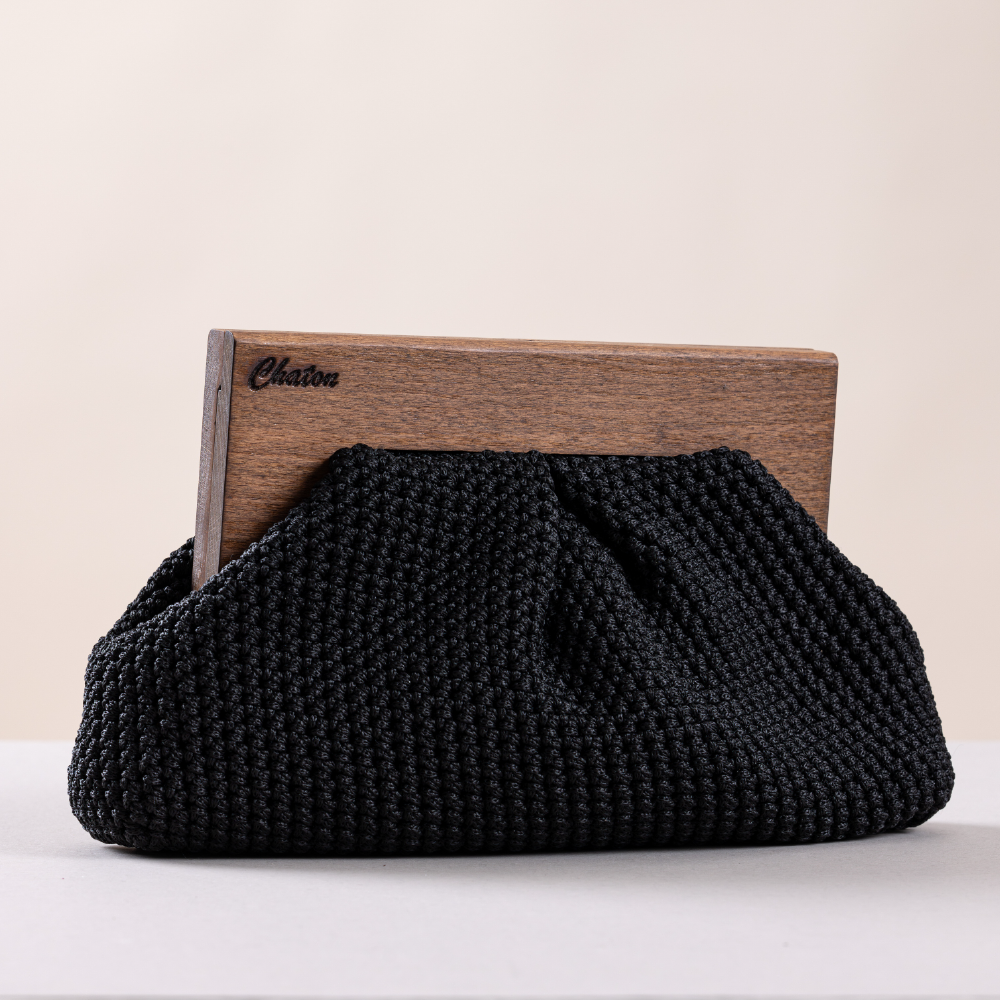 Black Bombay Small Crochet Bag