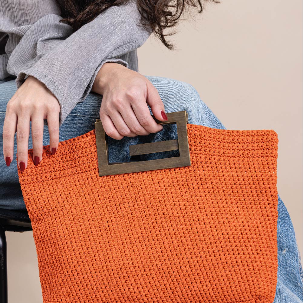 Orange Siamese Crochet Bag