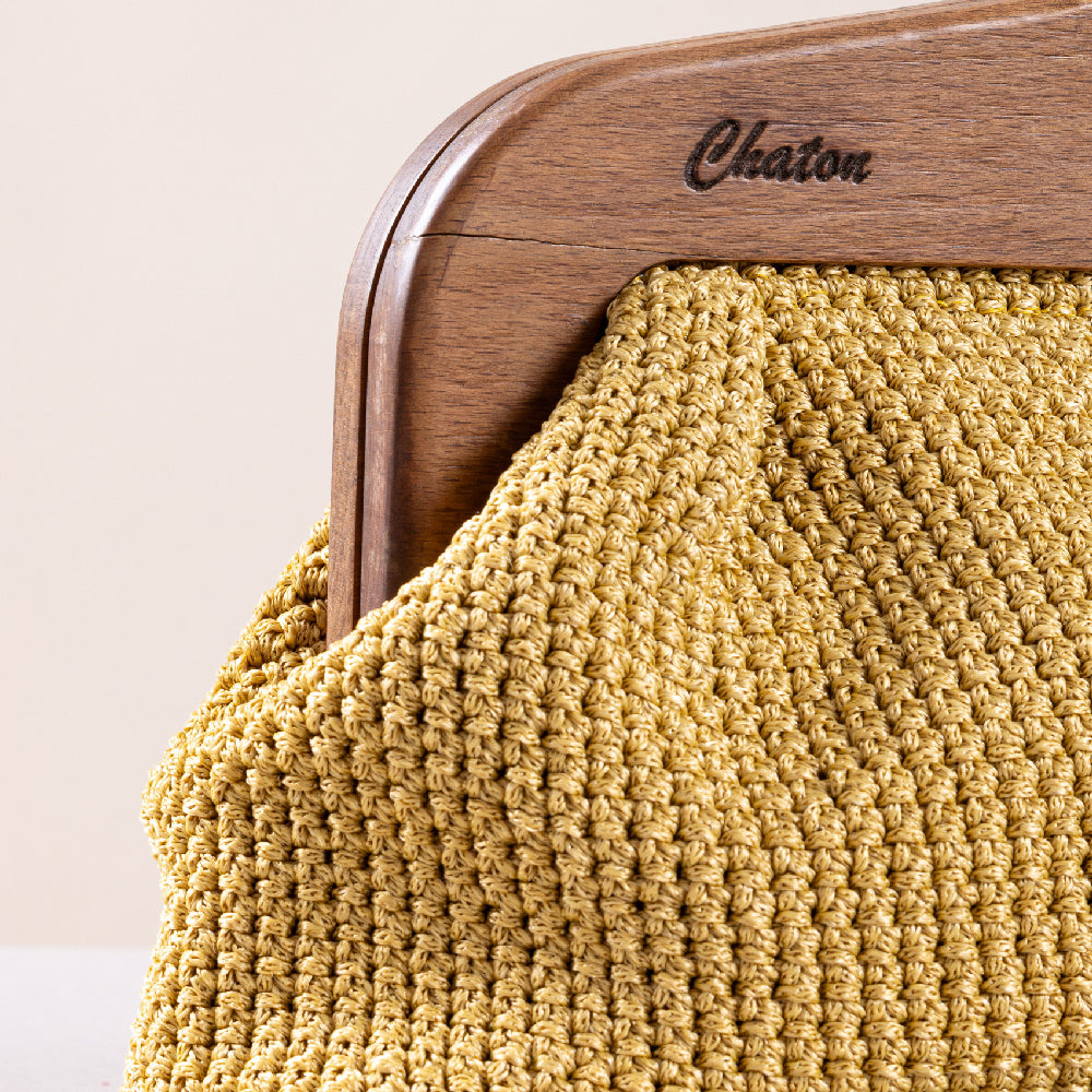 Yellow LaPerm Small Crochet Bag