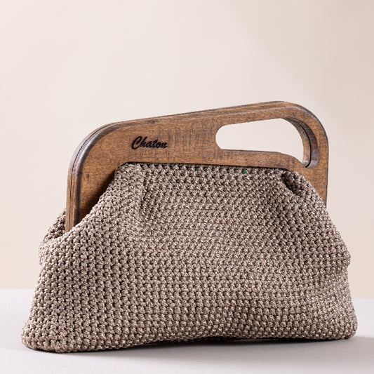 Beige Laperm Small Crochet Bag