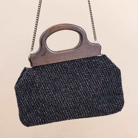 Black Lilibet Medium Crochet Bag