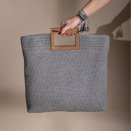Gray Savannah Medium Crochet Bag