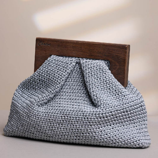 Gray Bombay Small Crochet Bag