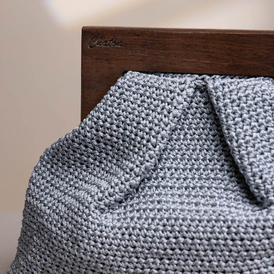 Gray Bombay Large Crochet Bag