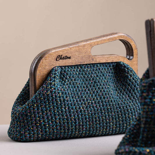 Green LaPerm Small Crochet Bag