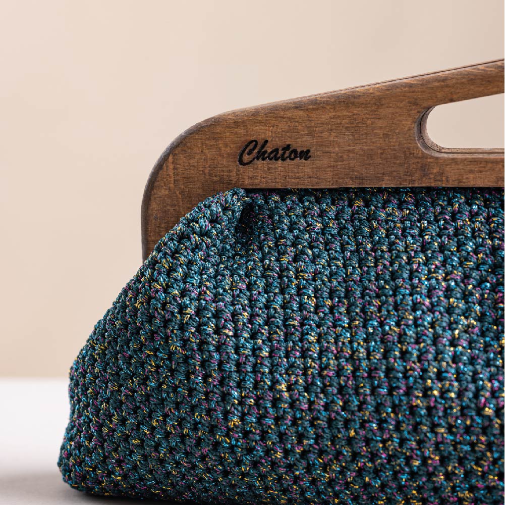 Green LaPerm Small Crochet Bag