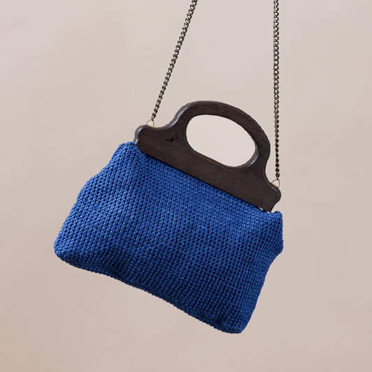Blue Lilibet Crochet Bag Large