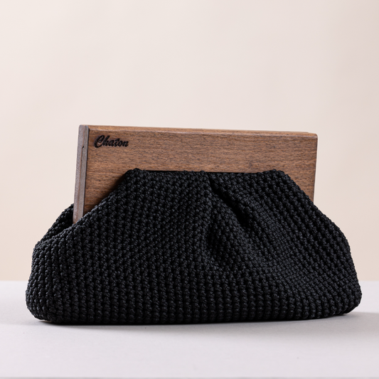 Black Bombay Small Crochet Bag
