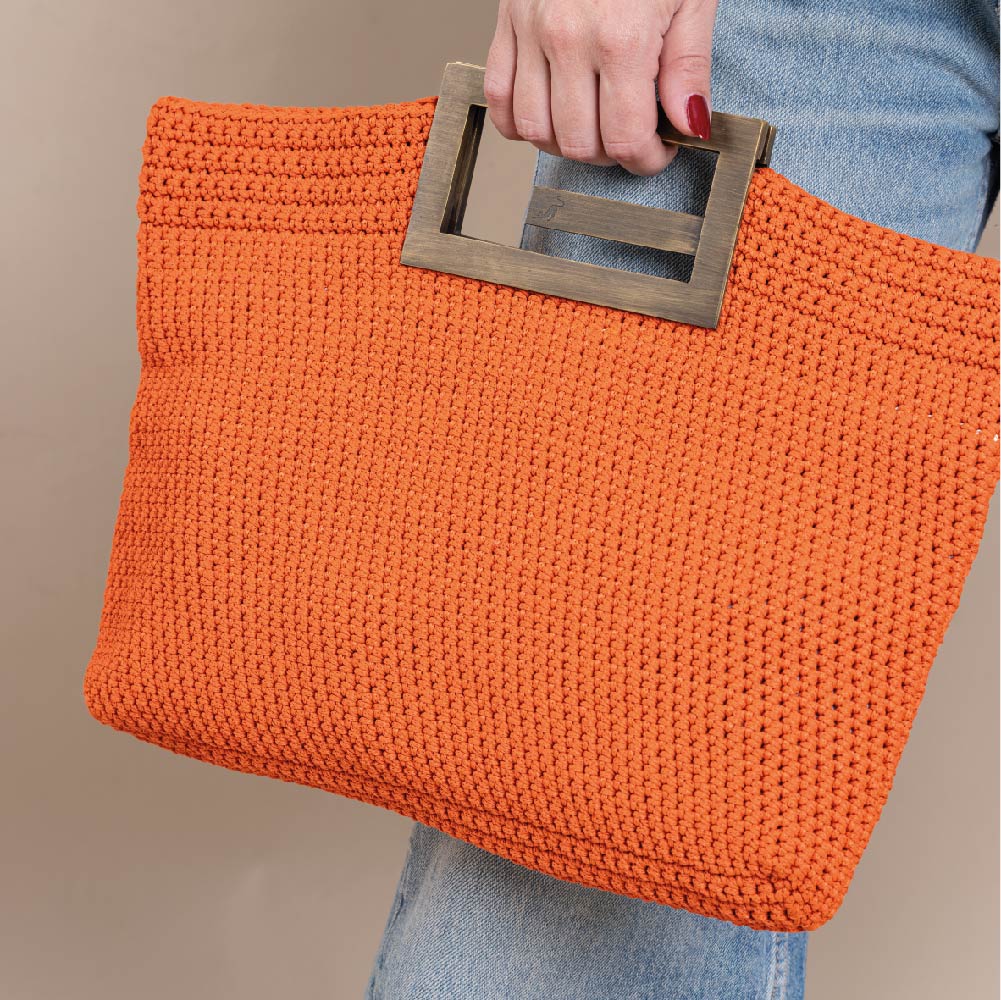 Orange Siamese Crochet Bag